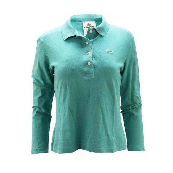 Pre-Owned Lacoste Long Sleeve Polo in Teal Cotton