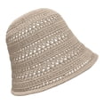 thumbnail image 2 of LSONABXA Khaki Bucket Hats for Women Women Foldable Sun Hats Mesh Woven Bucket Hat Portable Summer Hats For Traveling Sunbathing Polyester Fisherman Hat for Women, 2 of 5