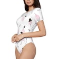 thumbnail image 2 of The Xecao Cute Poodle Dog Women's Crew Neck Body Suit, a short-sleeved bodysuit and basic swimsuit, both comfort and style for dating and daily life, 2 of 9