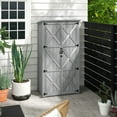thumbnail image 2 of Outsunny Waterproof Fir Wood Storage Cabinet Shed, 35.5" x 21.5" x 66.25", Gray, 2 of 10
