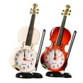thumbnail image 4 of Minkissy 2Pcs Plastic Violin Shape Desktop Clock for Bedroom Time Display Red and White, 4 of 7