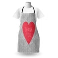 thumbnail image 3 of Thank You Apron, Centered Big Heart Text Inside Short Stripes Love Theme Hatched Style, Unisex Kitchen Bib with Adjustable Neck for Cooking Gardening, Adult Size, Dark Coral and Grey, by Ambesonne, 3 of 4
