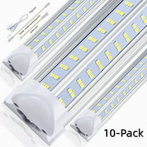 10Pack, Led Shop Lights,8FT LED Light 120W 5000K 19500LM Led Daylight,Garage Light Linkable Clear Cover Integrated V-Shape for Garage Warehouse Workbench Workshop