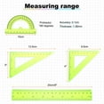 thumbnail image 2 of Uxcell 4pcs Triangular Ruler Set 20cm Plastic Ruler Protractor Triangle Ruler, Yellow, 2 of 6