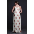 thumbnail image 2 of Bimba Chemise de Nuit Blanche4 à Fleurs et Bégonia pour Femmes, Imprimée, Bretelles Spaghetti, Robe Maxi, TTG, 2 of 5