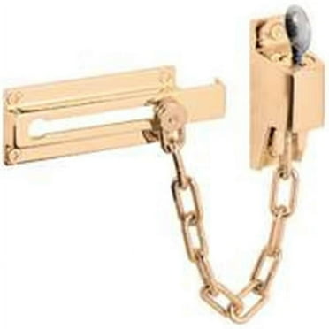 Keyed Chain Door Guard, Brite Brass Finish
