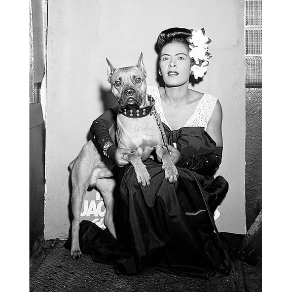 Billie Holiday Portrait with Mister at Downbeat Style - A - 12x18 Inch Laminated Aviation Poster - Stunning Detail and Bold Colors