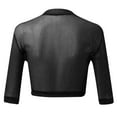 thumbnail image 5 of Ediodpoh Women's Waistband Filigree with A Small Mesh Shawl Short Cardigan Delicate Womens Cardigan Sweaters Black, 5 of 5