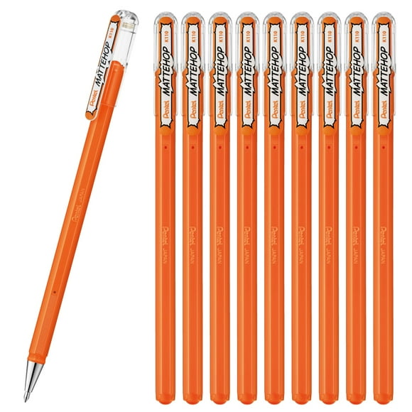 Bolígrafo Pentel Color, Matte Hop, Naranja, Paquete de 10 K110-VF