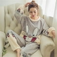 thumbnail image 3 of Pijama de franela de invierno, jersey de polar coral, pijama de mujer con dibujos animados gruesos, traje de casa para mujer, además de polar de invierno, 3 of 6