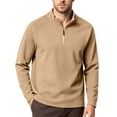 thumbnail image 6 of Turilly Mens Long Sleeve T-Shirt Quarter Zip Stand Collar Pullover Stretch Fabric Lightweight Business Casual Top, 6 of 6