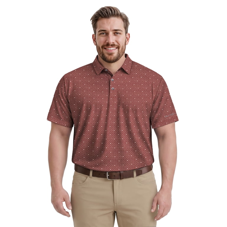 Ben Hogan Men's Gentleman Geo Print Golf Polo Shirt photo 5