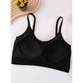 thumbnail image 3 of Spencer Women's Pullover Comfort Bralette, Sizes M-XL, Cami Bras U-Neck Padded Seamless Straps Bralette for Women, Black, 3 of 10