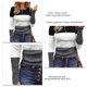 thumbnail image 5 of Camisa base de manga larga con cuello redondo y botones para mujer, 5 of 6