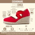 thumbnail image 3 of Cushionaire Chica Espadrille Wedge Sandals for Women Slip On Closed Toe Women Shoes with Elastic Straps and Stylish Everyday Comfort, 3 of 23
