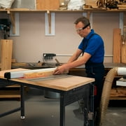 MUWOOD 48 Adjustable Workbench, Rubber Wood Shop Table with Peg Board and Power Outlets, Heavy-Duty 2000 lbs Load Capacity