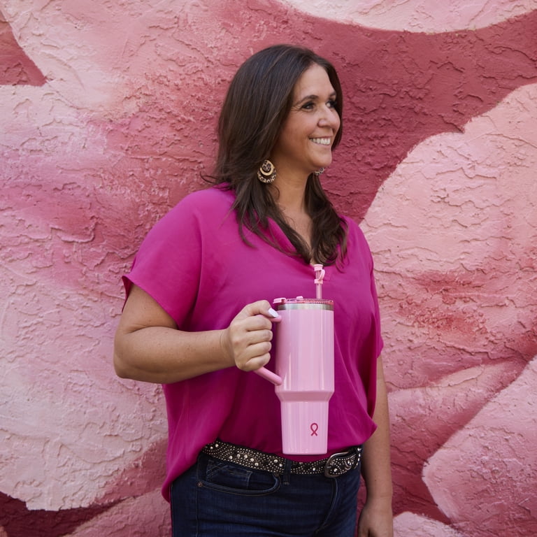 Swiss Tech Insulated Ceramic Tumbler 40 oz Pink Triple Wall