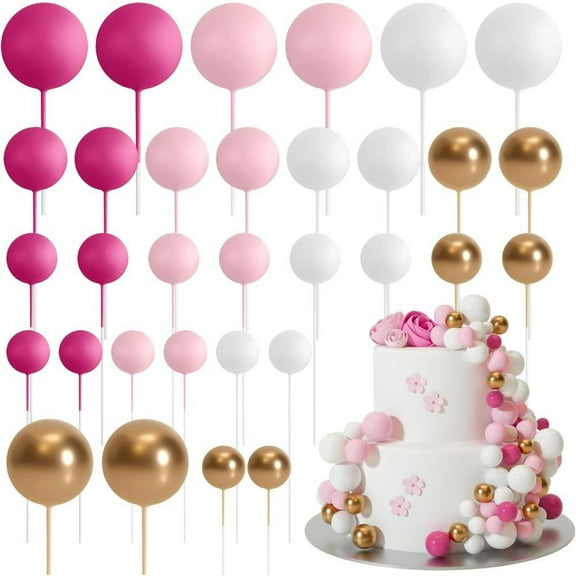 32 Pieces Cake Decoration Balloon, DIY Cake Decorations Balls for Wedding Party Birthday Cake Decorating