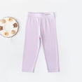 thumbnail image 4 of ATOGUTA Capri Leggings for Girl Kids Stretchy Elastic Waist Athletic Pants Summer Slim Skinny Sports Casual Tights Size 3T-13, Purple, 4 of 7