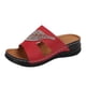 thumbnail image 1 of Bmisegm Women's Slope Heel Thick Bottom Rhinestone Large Size Slippers Sandals Womens Sandals Summer Red 6.5, 1 of 6