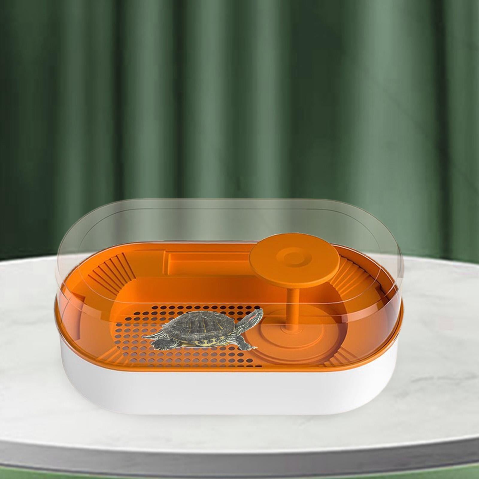 Fzaqwen Reptile Habitats Turtle Tank Terrapin Feeding Box Frog Terrapin Lake Pet Turtle orange