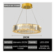 thumbnail image 4 of Lámpara Colgante De Techo Cristal Decorativa Moderna Comedor Malubero Dorado, 4 of 5