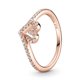 thumbnail image 1 of PANDORA Anillo de Corazón con Espoleta Brillante para Mujer - Chapado en Oro Rosa de 14 K con Circonita Cúbica - Talla 6, 1 of 5