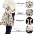 thumbnail image 5 of 5 Pack Foldable Shopping Bag,Beige Halloween Skull Pumpkin Cat Pattern Reusable Grocery Bags with Pockets,Large Reusable Tote Bags with Handles Waterproof & Lightweight, 5 of 6