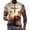 Z2 Khaki-2, variant on Mens Easter Polo Letter Print Short Sleeve Round Neck Floral Bottoming Mens Sprimg Clothing,Beige,M