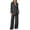 Dark Gray, variant on Womens Two Piece Sets Classic Notched Lapel Blazer Pleated Wide Leg Long Pants Suit Versatile Solid Color Business Casual Suit Set Lightweight Wrinkle-Resistant Women Suits with Pockets S