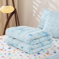 thumbnail image 5 of Erosebridal Sky Blue Heart Bow Zipper Full Size Comforter Sets with Fitted Sheet and 2 Pillowcases,Mini Ribbon Zipper Bedding Set For Girls,Colorful Stars Reversible,4 Pieces, 5 of 7