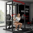 thumbnail image 3 of Forgemus Squat Rack for Home Gym,2000lbs Power Rack Squat Machine with LAT Pulldown and More Training Attachments,Weight Rack with Adjustable Pulley System for Full Body Workout,Black, 3 of 9