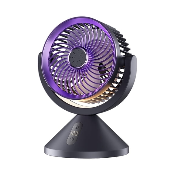 Battery Operated Desk Fan with 100-Speed & 720° Multi-Angle, Portable Camping Fan with LED Night Light & Aromatherapy, Quiet Digital Display Small Fan for Indoor Outdoor Use