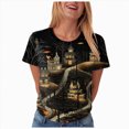 thumbnail image 5 of TOWED22 Halloween Shirts for Women Magical Halloween Shirt Cute Ghost Graphic Tees Spooky Season Casual Short Sleeve Fall Tops(Dark Gray,3XL), 5 of 9