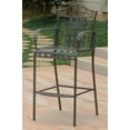 thumbnail image 3 of International Caravan Mandalay Iron 3-Piece Bar Height Outdoor Bistro Set, Brown, 3 of 3