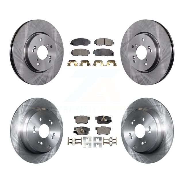 Transit Auto Front Rear Disc Brake Rotors and Semi-Metallic Pads Kit for Car Honda CR-V Acura RDX K8F-101284