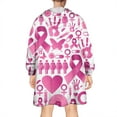 thumbnail image 2 of Wearable Oversized Blanket,Pink Breast Cancer Wearable Blanket Hoodie for Adults,Cozy Hooded Blankets with Super Pockets,Super Warm Fuzzy Pullover for Women & Men, 2 of 6