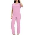 thumbnail image 5 of Penkiiy Women's Nursing Scrubs Set - Comfort Short Sleeve Round Neck Top with Side Pockets | Stretch Workwear Essentials, 5 of 6