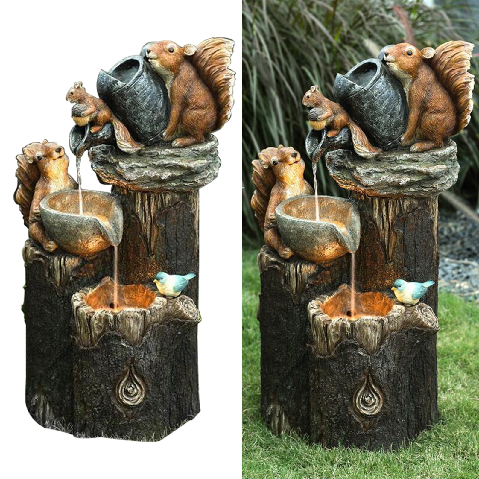 Dream Lifestyle Solar Garden Animal Statues,Cute Squirrel/Ducks