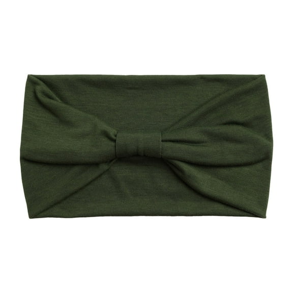 Ediodpoh Headbands for Women African Boho Wide Knotted Head Wraps Turbans for Sports and Yoga Army Green