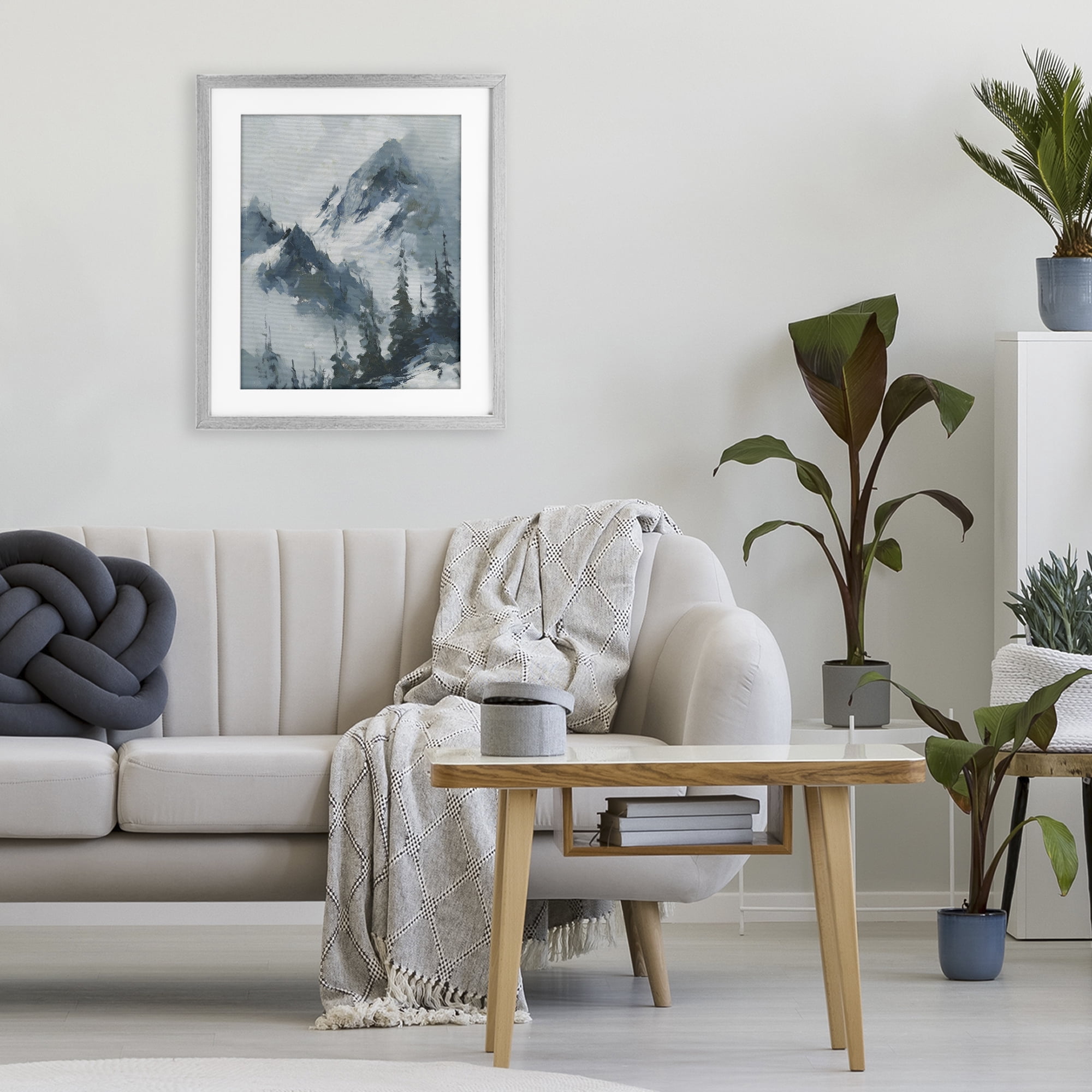Stupell Industries Frozen Majesty Mountains Gray Framed Print Under Glass, design by Svetlana Aleynikova