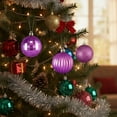 thumbnail image 4 of Northlight Boules de Noël Incassables 3 Finitions - 2.5 Pouces (60mm) - Violet Raisin - 100ct, 4 of 4