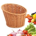 thumbnail image 1 of Canasta redonda tejida Sirviendo la bandeja de fruta decorativa hecha a mano Cesta de alimentos de fruta Cesta de verduras para el almacenamiento de 16x12x9cm, 1 of 8