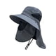 thumbnail image 2 of Sombrero para el sol, ala ancha, ligero, para pesca, jardinería, mochilerismo, playa, verano. Gris oscuro, 2 of 9