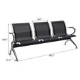 Sentado Reception Seating 3 Seat Waiting Room Chairs Set of 2 Black Reception Furniture with Arms ...