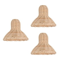 Hemoton 3pcs Rattan Woven Pendant Lamp Shade Rattan Hanging Lamp Shades Boho Wicker Light Shades Replacement Pendant Lamp Covers For Pendant Floor Table Wall Lamps
