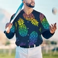 thumbnail image 4 of Fotbe Abstract Bright Pineapple Fruit Retro Baseball Jersey Shirt for Men and Women, Casual Short Sleeves Button Down T-Shirt-X-Large, 4 of 9