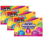 Cra-Z-Art Washable Neon Paint, 6 Colors Per Set, 3 Sets
