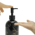 thumbnail image 3 of Unique Bargains 1 Pc Reusable Cylinder Marble Soap Dispenser 13.53oz Black Gold Tone, 3 of 6
