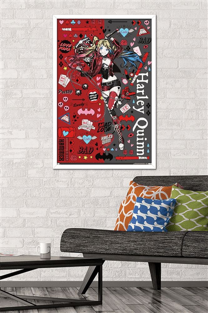 DC Comics - Harley Quinn Anime - Icons Wall Poster, 22.375" x 34", Framed